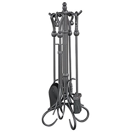 Blueprints 5 Piece Olde World Iron Fireset with Heavy Crook Handles BL3248051